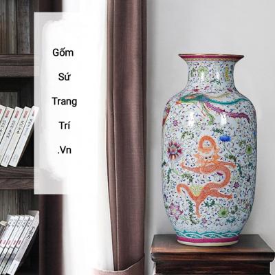Bình Sứ họa tiết Long Phượng